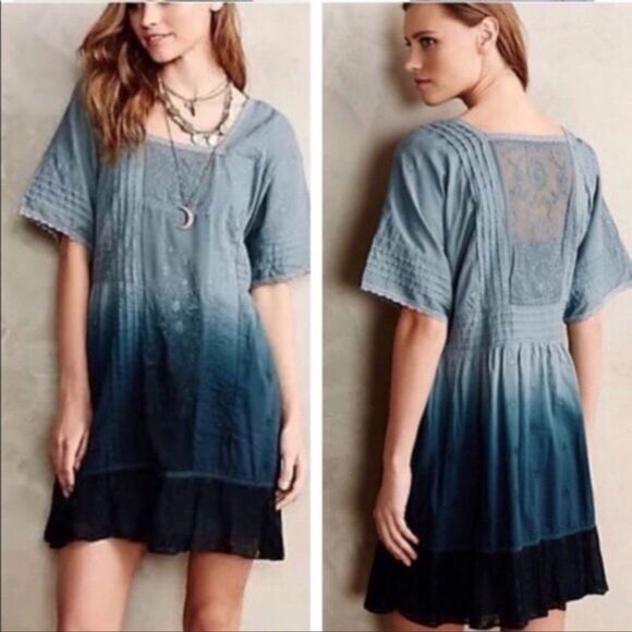 𝅺ANTHROPOLOGIE Holding Horses Ocean Ombre Dress - Picture 9 of 16